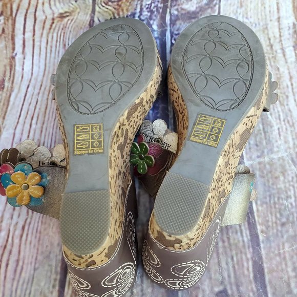 Colorful Floral Wedge Heels - Picture 6 of 9